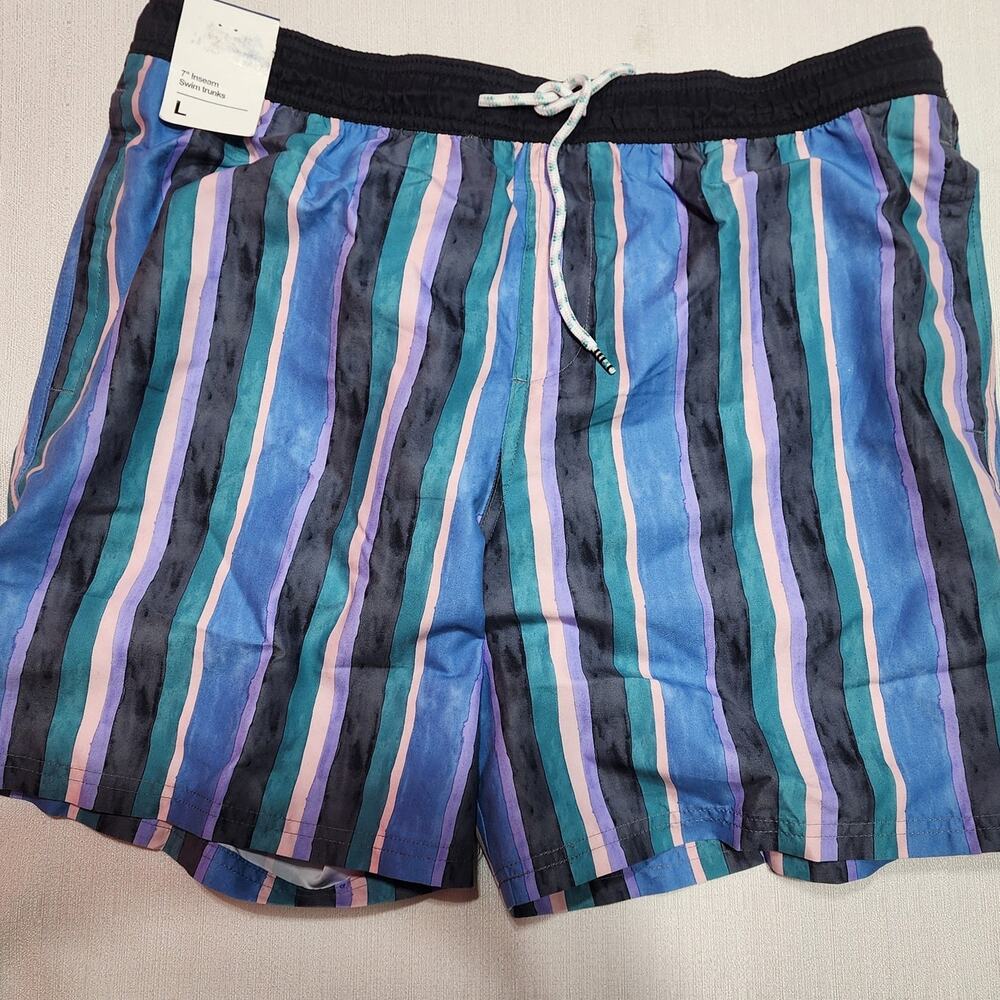 Stripe swim shorts men's Large original use